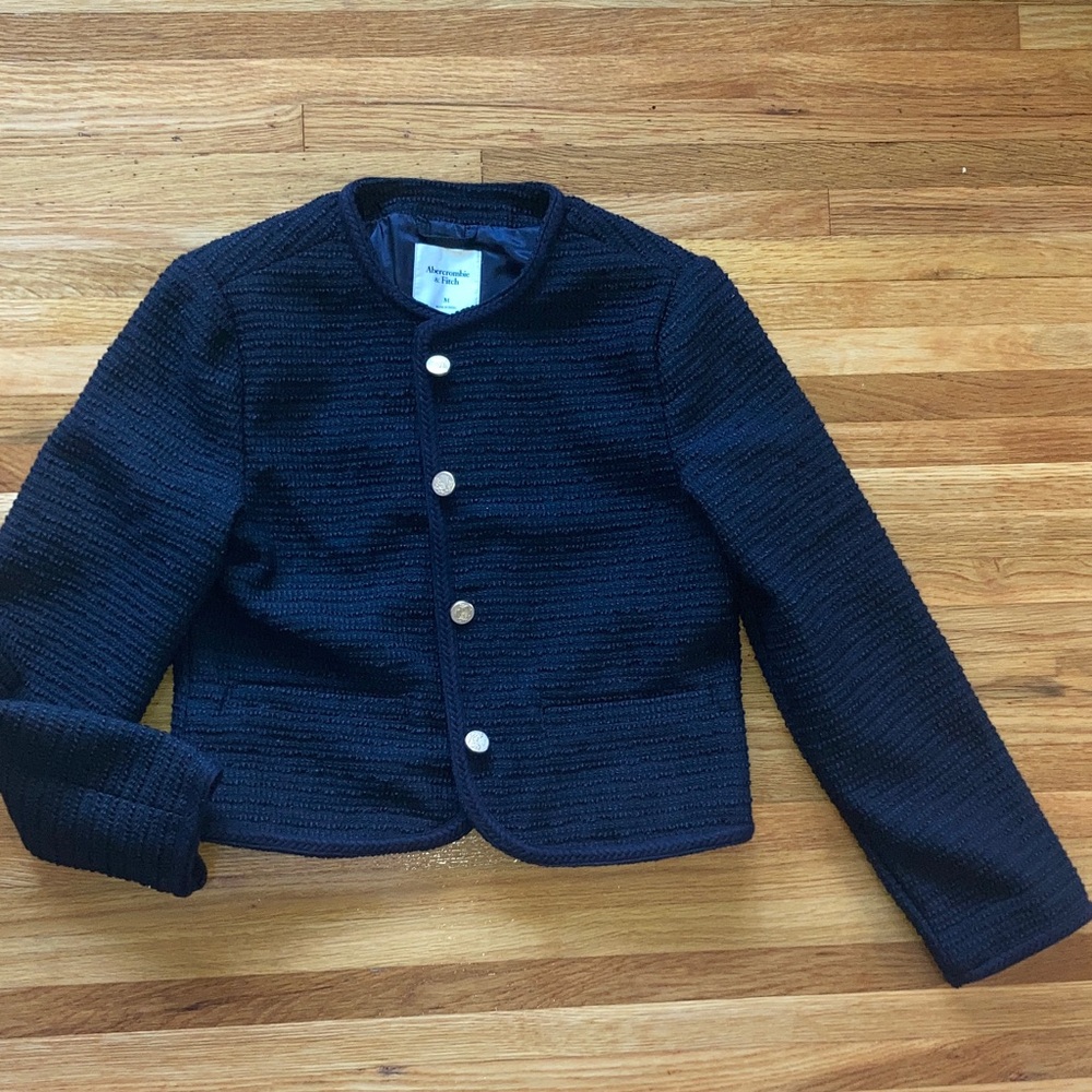 Abercrombie & Fitch Textured Blazer in Black